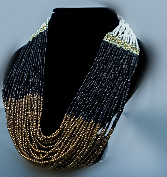 Ebony Bronze Beaded Necklace