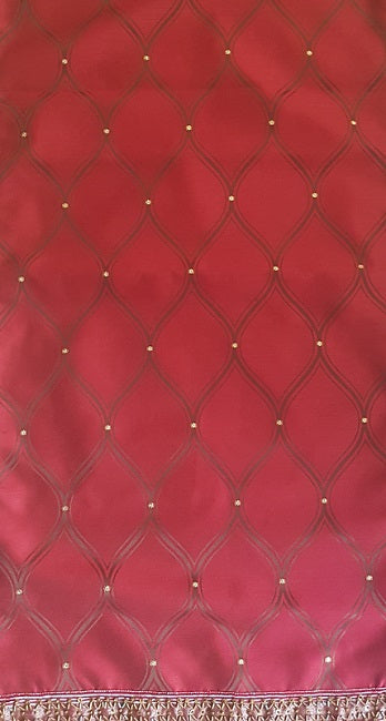 red & gold beaded runner