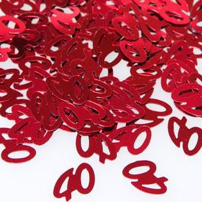 Red "40" Confetti